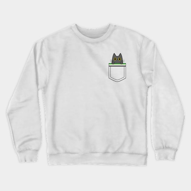 Aromantic cat in a pocket Crewneck Sweatshirt by Kaktus Tees